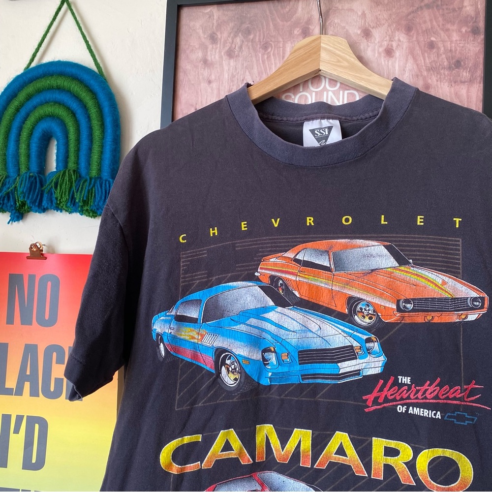 Vintage Chevrolet Camaro Graphic T-Shirt Tee Unisex Large USA Made Single Stitch - Picture 2 of 8
